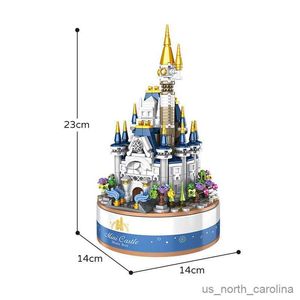 Blocs nouvelle musique ciel ville château carrousel ours ballon maison modèle enfants assemblé bloc de construction jouets R230907