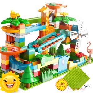 Blocs les plus récents Piano Marble Race Run Bloc de grande taille Blocs Building Blocswing Fondnel Slide Assembly Bricks Toys for Children Kids Gift