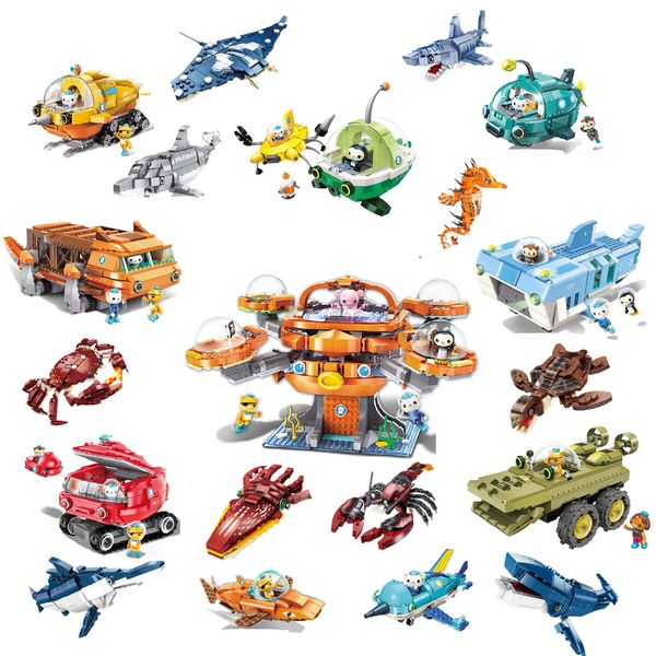 Blocs Original Octonauts Figurines GUP Jouet Bâtiment Anime Créature Briques Lumières Jouets Ami Interaction Enfants 230222