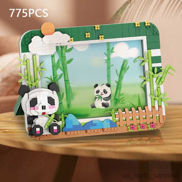 Blocs Panda Bambou Cadre Photo Blocs De Construction Jouet Panda Thème Photo Mur Modèle Jouets Décoration De Bureau Cadeau De Vacances Pour Enfants R230905