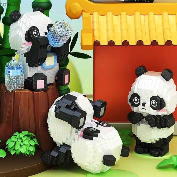 Bloques Panda Bloques de construcción Juguetes Bloques de animales encantadores DIY Micro Bloques Bloques Construcciones Juguetes para niños Niñas Regalos de Navidad Juguetes para niños R231020