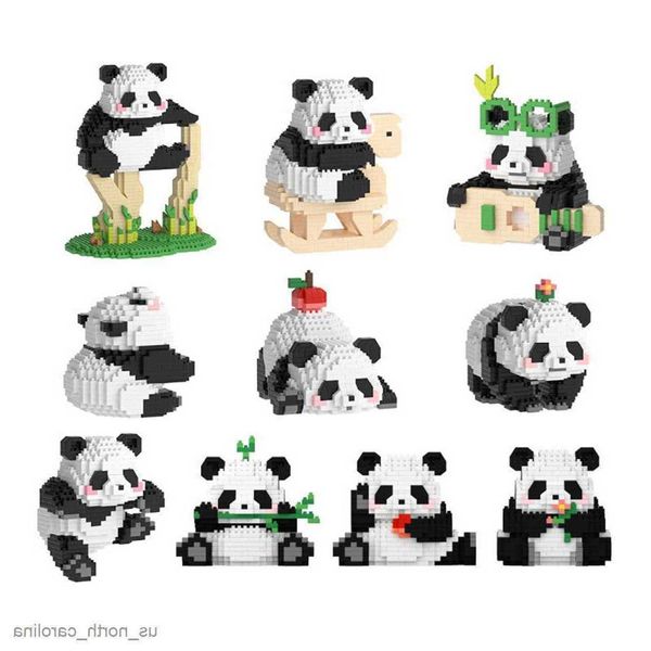 Blocs de construction Panda Micro, modèle Animal mignon de trois jeux d'assemblage, jouets pour enfants, cadeaux en R230911