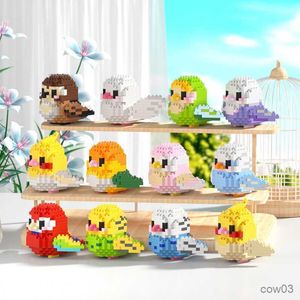 Blocs Perroquet Oiseau Micro Blocs De Construction Cockatiel Perruche DIY Assemblé Pigeon Ara Modèle 3D Mini Brique Chiffres Jouets Pour Enfants R230720