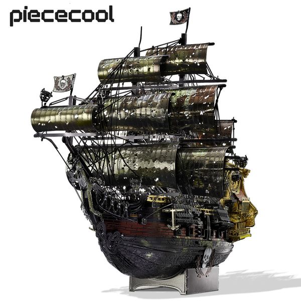 Bloques Piececool 3D Metal Puzzle The Queen Anne s Revenge Jigsaw Pirate Ship DIY Model Building Kits Juguetes para adolescentes Brain Teaser 230209