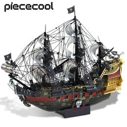 Blokken Piepjescool Model Building Kits The Queen Anne's Revenge 3D Metal Puzzle Diy Toys Jigsaw Home Decoration Gifts for Teens 230322