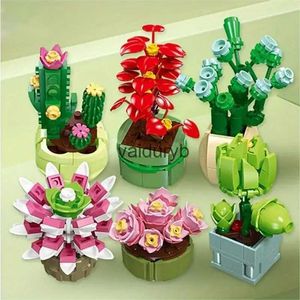 Blocs plante bonsaï en pot ensemble bouquet de fleurs préservé modèle succulent blocs de construction enfants Puzzle bricolage jouets briques cadeaux de noëlvaiduryb