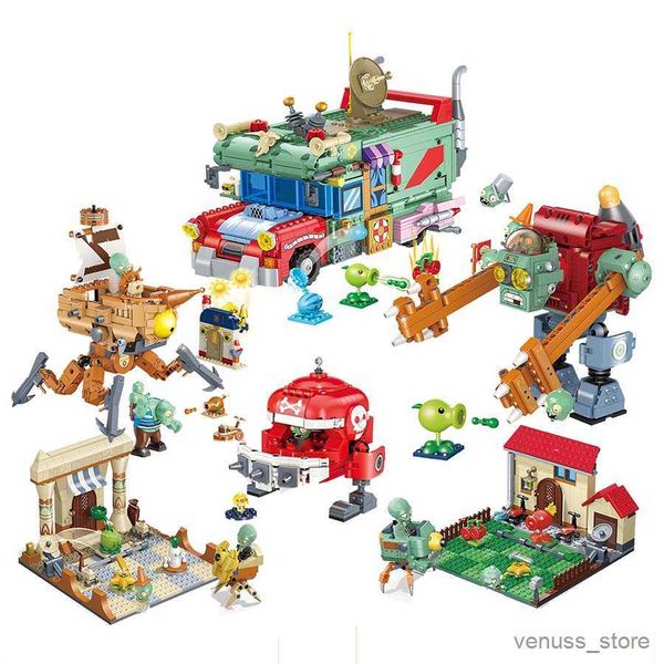 Bloques Plant War Tree House Building Blocks Crazy Backyard Attack Set Modelo Juguetes para niños Regalo de cumpleaños R230629