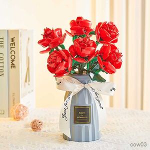 Blocs Romantique Bouquet Building Block Fleur Briques DIY Fleurs Jouets Plante Tournesol Rose Fleur Modèle Briques Enfants Ensembles Jouets Cadeau R230720