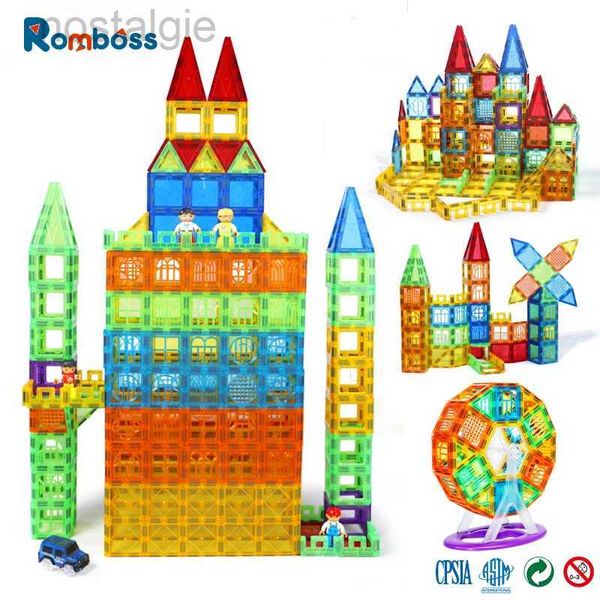 Blocs Romboss coloré fenêtre Architecture Puzzle blocs de construction éducatifs jouet variété créative jouets magnétiques pour enfants 240401