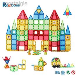 Blokkeert Romboss Magnetic Designer Constructieset Plastic magnetische plaat Bouw Building Puzzle Boys Girls Children Toys Gifts 240430
