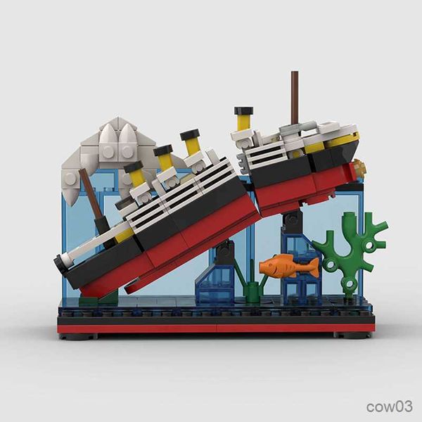 Bloques hundidos modelo de barco Titanic romper en la mitad bloques de construcción DIY juguetes educativos de montaje para niños adultos construcción de regalo R230718