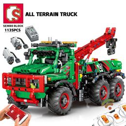 Blokkeert Sembo Technical Terrain Truck RC Car Building Heavy Duty City Engineering Vehicle Bakstenen Bouw Toys 230331