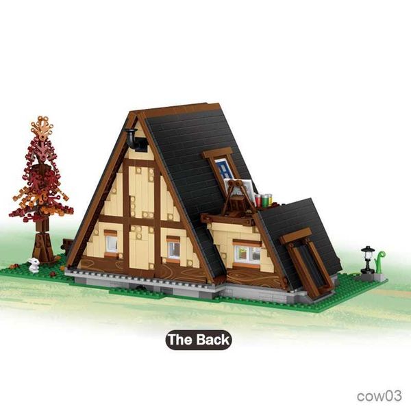 Blocs de construction de maison en bois de petite ville, bricolage de forêt, Double maison en bois, jouets éducatifs pour enfants, cadeaux R231109