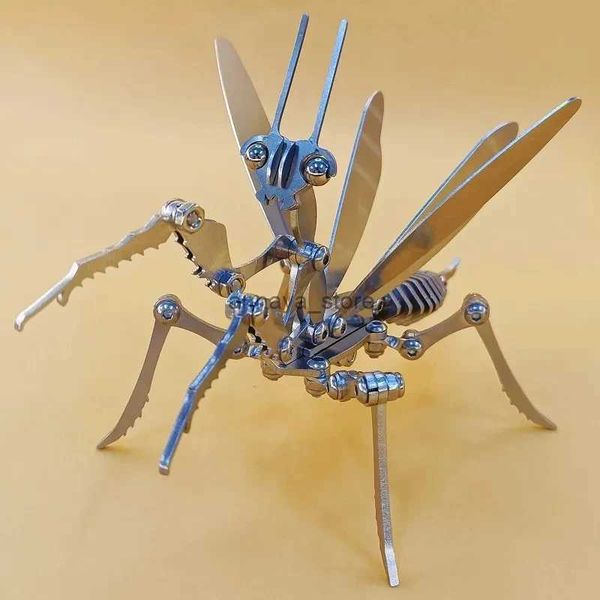 Bloques de acero inoxidable, modelo mantis de aleación móvil, juguete, adornos artesanales, figuras de insectos cambiables de animales, regalo de colección para amigos