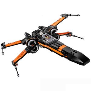 Blokkeert sterren Space Wars Poe Xwing Fighter Aircraft Model Building Bricks MOC 75102 Kit Toys For Boys Gift Kids Diy 230818 Drop Deliv Dh1ba