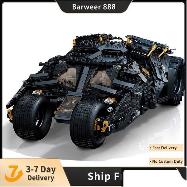 Blocs Superhero Classic Block Series Batmobile Tumbler Modèle Modar 2049Pcs Briques de construction Jouets Enfants Coffret cadeau Compatible avec 76240 Dh62L