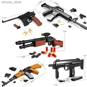 Blocs SWAT Ausini Guns Kits Ww2 AK47 armée Sniper fusil Revolver pistolet blocs de construction garçon jouet Packs armes Desert Eagle M6 technique R231208
