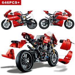 Bloques Técnica motocicleta Ducatis Racing bloques de construcción de automóviles 42107 IDEAS modelo motocicleta vehículo ladrillos juguetes para niños regalos de Navidad 231120