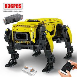 Blocs Robot technique jouets le RC motorisé Boston Dynamics grand chien modèle AlphaDog blocs de construction briques jouets pour enfant cadeaux de noël 240120