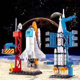 Blokken Technische Saturn V Space Rocket Launch Center Model Bouwstenen DIY Monteer Bricks Onderwijs Speelgoed Verjaardagscadeau voor jongen Kid