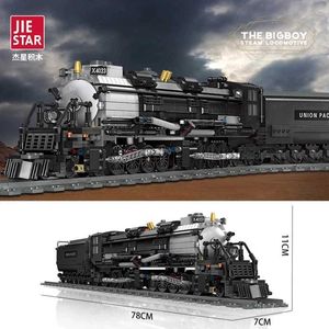 Bloques Locomotora de vapor técnica The Union Pacific Big Boy modelo bloques de construcción ciudad ferrocarril tren ladrillos juguetes regalos para niños niño 240120