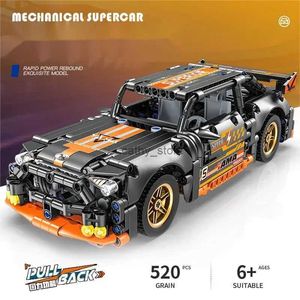 Blocs Techniques Super Racing Car Model Building Blocks Automobile Pull Back DIY MOC Vehicle Bricks Children Construction ToysL231223