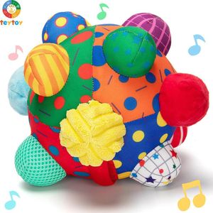 Blokkeert Teytoy Developmental Bumpy Ball USB geladen stuiterend kruipspeelgoed baby sensory speelgoed muziek shake dansende ballen multicolor 230520