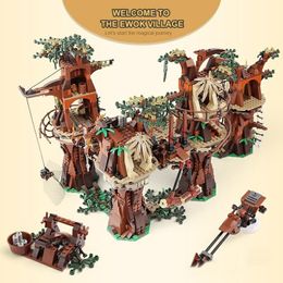 Blokkeert het Ewok Village 1990pcs Bouwstenen Bakstenen Model Toys Kid Verjaardag Kerstcadeaus Compatibel 10236 05047 81049 230523