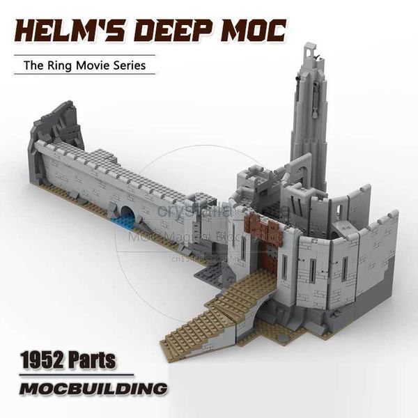 Blocs les anneaux film Helms Deep MOC blocs de construction Architecture château modèle bricolage assemblage technologie briques Collection jouets cadeaux 240120