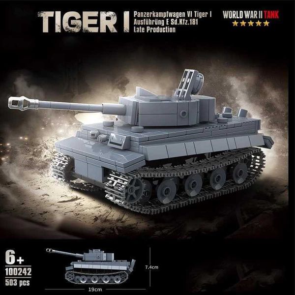 Bloque la sixième force blindée de la Seconde Guerre mondiale.E Tiger I Tank Soldier Building Blocs Set Model Doll Brick Toy Toy Enfants WX