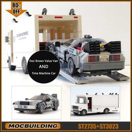 Blocs Time Machine Car MOC Building Blocks Doc Brown Value Van Technology Bricks Speed City Racing Car Model Toys Cadeaux de Noël 240120