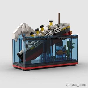 Bloques Titanic barco hundido modelo romper en la mitad bloques de construcción Kit de barco juegos de construcción regalo niños adultos pantalla ensamblar R230701