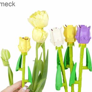 Blocs Tulipe Bloc De Construction Bouquet Fleur Perpétuelle Modèle 3D Décoration De La Maison Plante En Pot Fleur Assemblage Briques Enfant Cadeaux De Fête