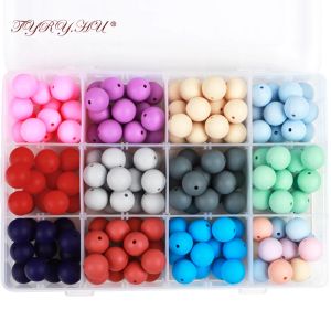 Blocks Tyry.hu 100pcs Perles de silicone rondes 15 mm BPA Baby Pacificier Chaîne accessoires