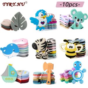 Blocks Tyry.hu 10pc bébé Silicone Teether Food Grade Toys Disage Nursing Collier DIY ACCESSOIRES SILICONE BÉBÉ TEATH