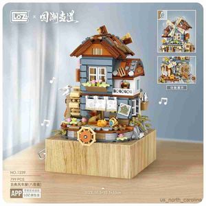 Blocs moulin à vent blocs de musique enfants jouets de construction bricolage filles cadeau musique chinois moulin à vent maison R230907