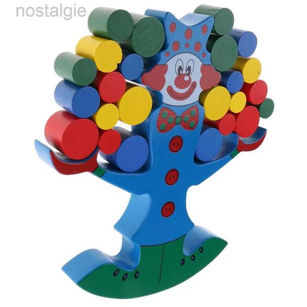 Blocs Clown en bois blocs jeu d'équilibre jouets de développement pour les tout-petits bébé 240401