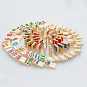 Blocks Wooden National Flag Domino Building Set Geography Early Educational Toys Kids Gift 230907