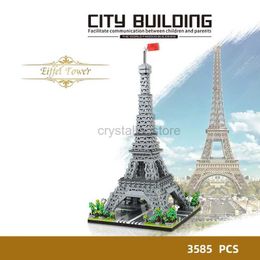 Blocs Ville de renommée mondiale Architecture culturelle Micro diamant bloc de construction rose tour Eiffel Paris France modèle Mini brique jouet Nanobricks 240120