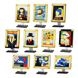 Blocs World Famous Classic Painting van Gogh Moc Set Model Building Kits Creative Kids Toy Children Art Bricks Gift Home Decor 220902