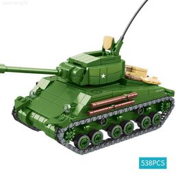 Bloques de la Segunda Guerra Mundial, modelo militar M4 Sherman, colección de tanques medianos, bloques de construcción ornamentales, juguetes para niñas, regalos L230713