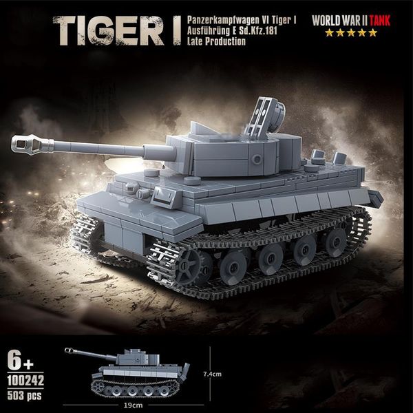Blocs WW2 Militaire Panzer Tiger I Char Lourd Panzerkampfwagen VI Ausf E Bâtiment Seconde Guerre Mondiale Chiffres Briques Modèle Jouets Cadeaux 230322