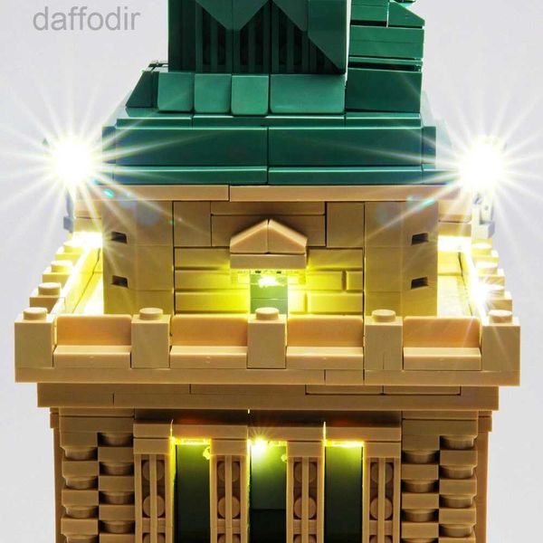 Blocs YEABRICKS bricolage lumière LED Kit d'éclairage uniquement pour Statue de la liberté bloc de construction briques jouet 240308