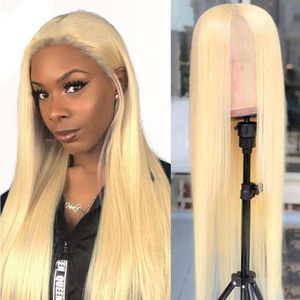Blonde 613 13x4 Lace Front Perruques de Cheveux Humains Pour Les Femmes Noires Droite Brésilienne Avant de Lacet Perruque Pré Cueillie Avec Des Cheveux De Bébé Remy Wig237t