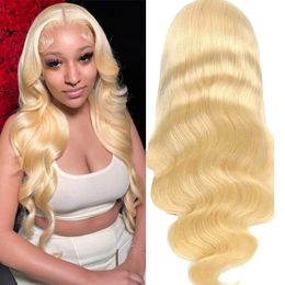Pelucas de cabello humano Rubio 613 # Body Wave 4x4 5x5 13x4 13x6 transparente con encaje Frontal prearrancado con línea de cabello Natural