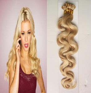 Blonde brésilien Body Wave Hair vierge U Tip Hair Extensions 100 mères 100g Remy Pré-liés Capsules de kératine Hair6464819