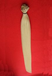 Cheveux brésiliens blonds 10quot26quot Extension de cheveux à pointe plate kératine Pré-collé 100sbag brésilien Pointe de bâton de kératine droite 3069896
