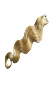 Blond Braziliaans haar Body wave tape extensions maagd 50g Skin inslag hair extensions tape in human hair extensions 20 stuks4941671