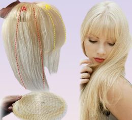 Blonde Clip-in Pony 3D Fringe Echt haar Topper Extensie Kroon Haarstukje voor Dames Korte hoek Bruin69316653954501