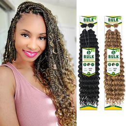 Cheveux synthétiques blonds ondulés en vrac, pour tressage en boîte Boho, en Fiber résistante à la chaleur, vente en gros